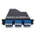 Fiber optic distribution box with lc upc duplex to mpo 12 core patch cord